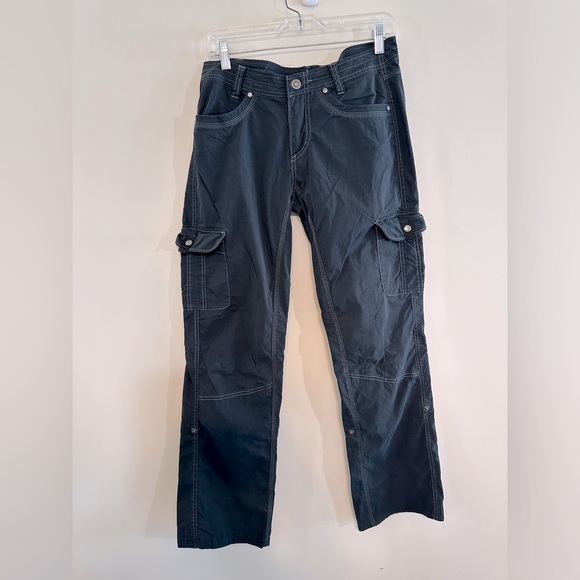 Kuhl Pants - Kuhl Slate Black cargo roll up straight hiking pants size 6 Regular
